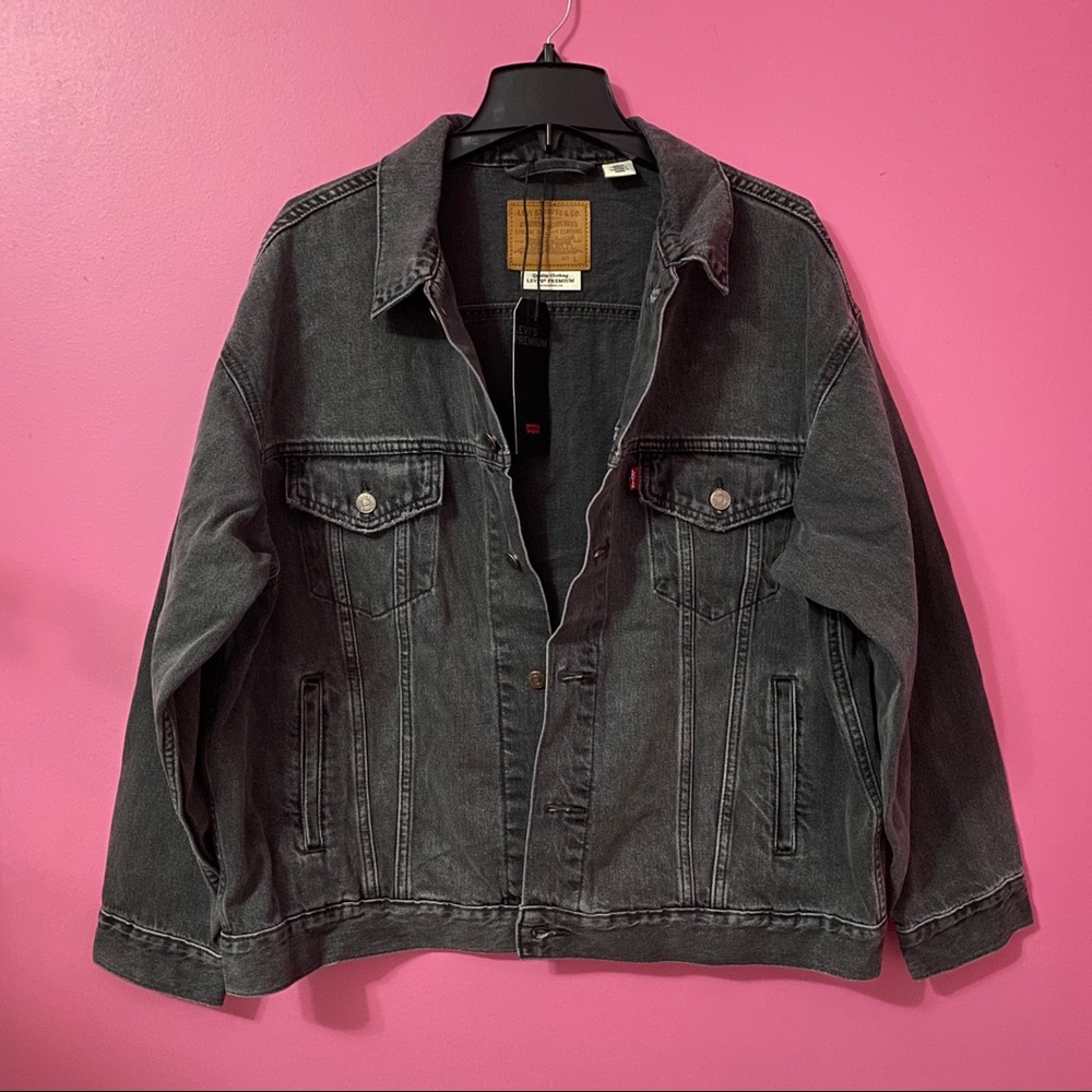 Levi’s Dad Trucker Denim Jacket Washed Black - Picture 3 of 4